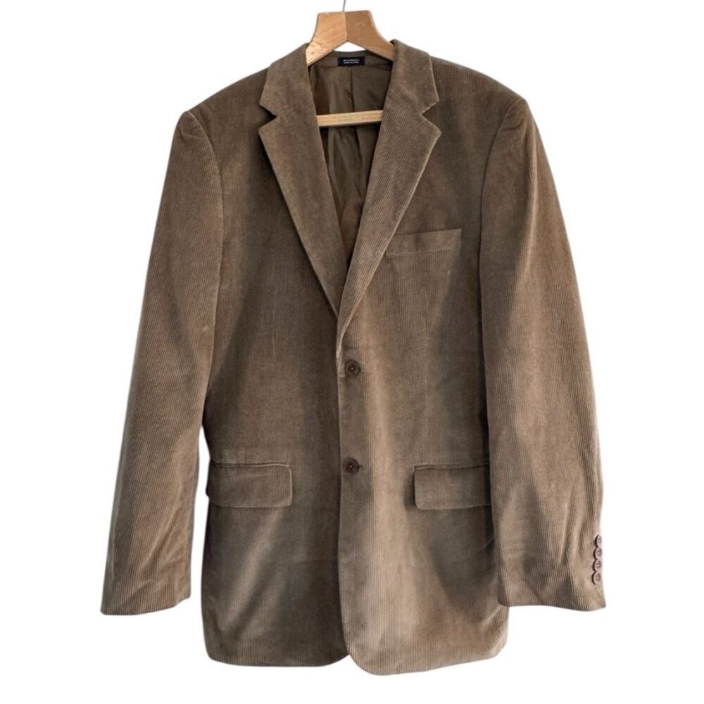 Saddlebred Men's Sz 40 R Tan Corduroy Blazer Jacket Sport Coat